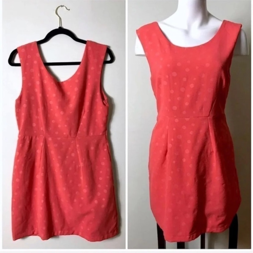 Minkpink Coral Orange Polka Dot A-Line Sheath Mini Dress Size Medium 6 8